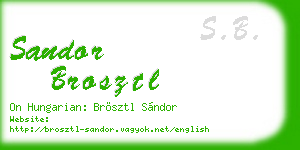 sandor brosztl business card
