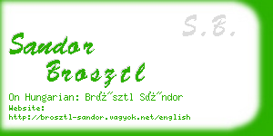 sandor brosztl business card